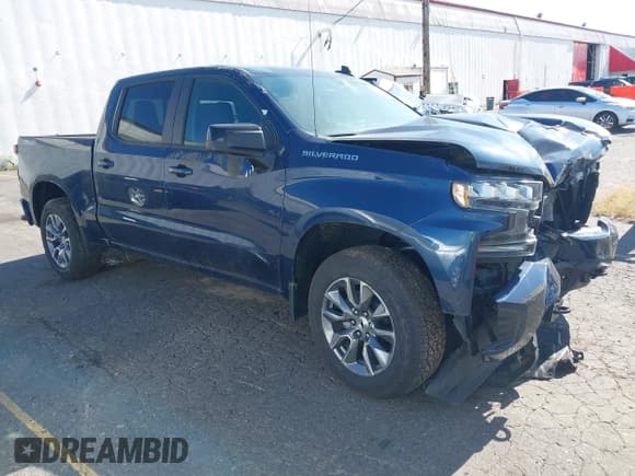 ✅ 2021 Chevrolet Silverado 1500 RST • VIN: 1GCUYEED2MZ282579 • Lot: 42703358. Listed on IAAI with 3,991 mi. Free auction sales archive from the USA and detailed vehicle history report at DreamBid. Image 1.