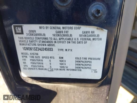 ✅ 2004 Chevrolet Tahoe LT • VIN: 1GNEK13Z34J245933 • Lot: 43797361. Wystawiony na IAAI z przebiegiem 312 582 mil. Bezpłatny archiwum sprzedaży aukcyjnych z USA i szczegółowy raport historii pojazdu na DreamBid. Zdjęcie 9.