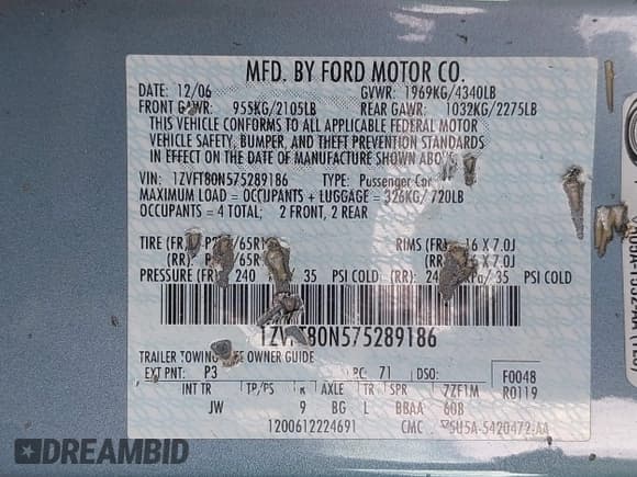 ✅ 2007 Ford Mustang Deluxe • VIN: 1ZVFT80N575289186 • Лот: 43867002. Опубликован ранее на IAAI с пробегом 200 576 миль. Бесплатный доступ к архиву аукционных продаж из США и подробный отчёт об истории автомобиля на DreamBid. Изображение 9.