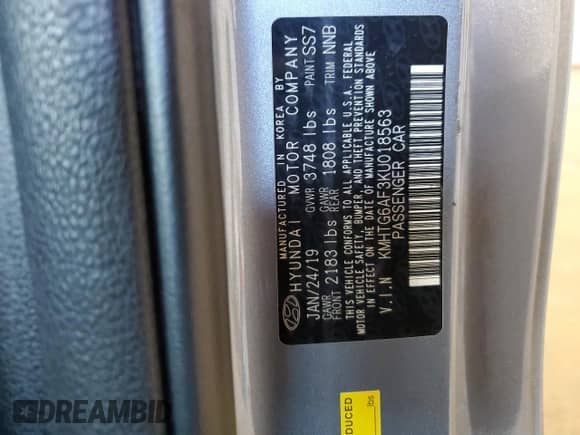 2019 Hyundai Veloster 2.0 с VIN KMHTG6AF3KU018563, выставлен на аукционе Copart как лот 74105094 с пробегом 75 578 миль миль и Списание • Salvage title. История ставок и продаж доступна на DreamBid. Изображение 12.