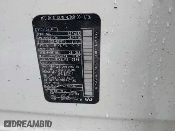 ✅ 2020 Infiniti QX50 Luxe • VIN: 3PCAJ5M15LF105513 • Lot: 41492732. Wystawiony na IAAI z przebiegiem 71 576 mil. Bezpłatny archiwum sprzedaży aukcyjnych z USA i szczegółowy raport historii pojazdu na DreamBid. Zdjęcie 9.