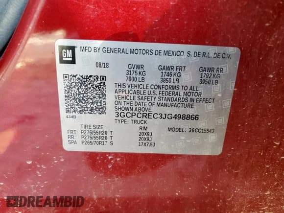 ✅ 2018 Chevrolet Silverado 1500 LT • VIN: 3GCPCREC3JG498866 • Lot: 84430945. Wystawiony na Copart z przebiegiem 130 819 mil. Bezpłatny archiwum sprzedaży aukcyjnych z USA i szczegółowy raport historii pojazdu na DreamBid. Zdjęcie 13.