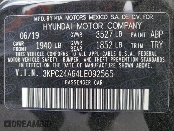 ✅ 2020 Hyundai Accent SE • VIN: 3KPC24A64LE092565 • Лот: 75632904. Опубликован ранее на Copart с пробегом 38 961 миль. Бесплатный доступ к архиву аукционных продаж из США и подробный отчёт об истории автомобиля на DreamBid. Изображение 13.