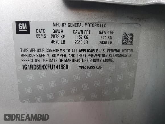 ✅ 2015 Chevrolet Volt • VIN: 1G1RD6E4XFU141680 • Lot: 81587333. Wystawiony na Copart z przebiegiem 85 213 mil. Bezpłatny archiwum sprzedaży aukcyjnych z USA i szczegółowy raport historii pojazdu na DreamBid. Zdjęcie 13.