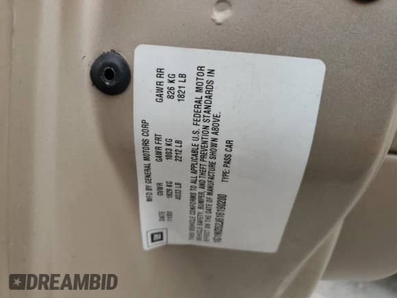 2001 Chevrolet Malibu with VIN 1G1ND52J616190200, listed as a Copart auction lot 84409974 with 273,512 mi miles and Clean title. Bid and sale history available at DreamBid. Image 12.