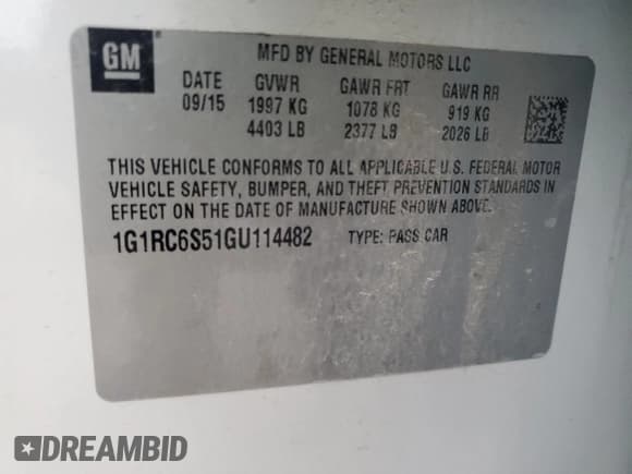 ✅ 2016 Chevrolet Volt LT • VIN: 1G1RC6S51GU114482 • Lot: 47310984. Wystawiony na Copart z przebiegiem 62 241 mil. Bezpłatny archiwum sprzedaży aukcyjnych z USA i szczegółowy raport historii pojazdu na DreamBid. Zdjęcie 12.