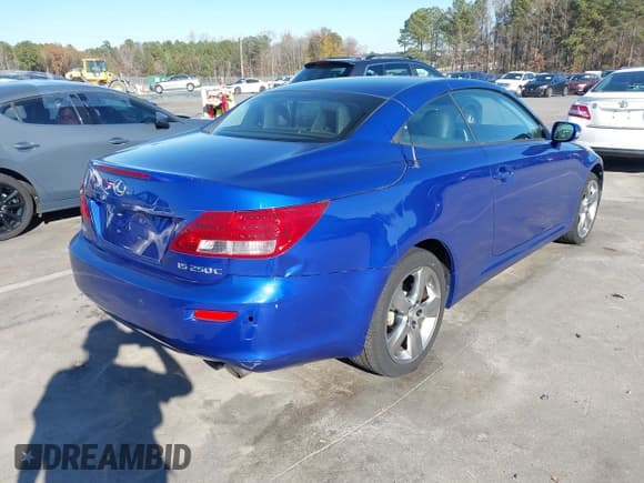 ✅ 2010 Lexus IS 250 C • VIN: JTHFF2C26A2506678 • Lot: 43734027. Listed on IAAI with 64,542 mi. Free auction sales archive from the USA and detailed vehicle history report at DreamBid. Image 4.