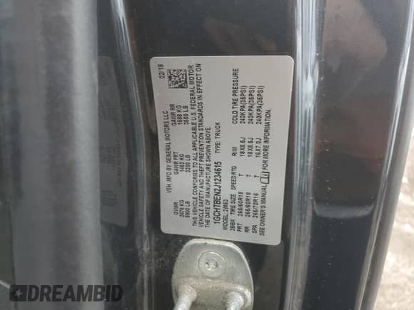 2018 Chevrolet Colorado 4WD Work Truck with VIN 1GCHTBEN2J1234615, listed as a Copart auction lot 53867145 with 289,396 mi miles and Salvage title. Bid and sale history available at DreamBid. Image 12.