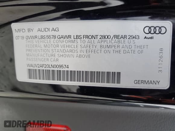 ✅ 2020 Audi A7 Prestige • VIN: WAUV2AF20LN009574 • Lot: 41796335. Wystawiony na Copart z przebiegiem 55 084 mil. Bezpłatny archiwum sprzedaży aukcyjnych z USA i szczegółowy raport historii pojazdu na DreamBid. Zdjęcie 12.
