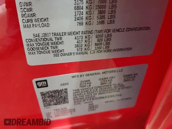 ✅ 2022 Chevrolet Silverado 1500 LT Trail Boss • VIN: 1GCPYFED0NZ235751 • Lot: 64846365. Wystawiony na Copart z przebiegiem 61 366 mil. Bezpłatny archiwum sprzedaży aukcyjnych z USA i szczegółowy raport historii pojazdu na DreamBid. Zdjęcie 12.