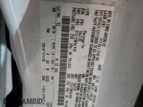 ✅ 2016 Ford Focus SE • VIN: 1FADP3F26GL404670 • Lot: 52876095. Listed on Copart with 80,425 mi. Free auction sales archive from the USA and detailed vehicle history report at DreamBid. Image 12.