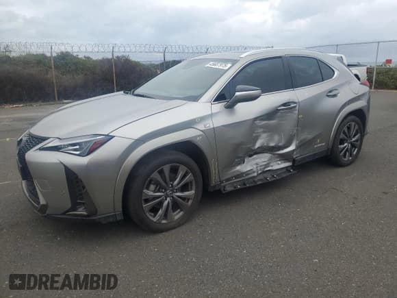 ✅ 2022 Lexus UX 250h F Sport • VIN: JTHR9JBH6N2054435 • Lot: 45687975. Listed on Copart with 12,615 mi. Free auction sales archive from the USA and detailed vehicle history report at DreamBid. Image 1.