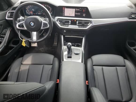 2021 BMW 3 Series M340i with VIN WBA5U7C0XMFL41484, listed as a Copart auction lot 54053495 with 36,823 mi miles and Salvage title. Bid and sale history available at DreamBid. Image 8.