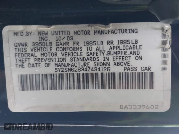 ✅ 2004 Pontiac Vibe • VIN: 5Y2SM62834Z434126 • Lot: 43723450. Wystawiony na IAAI z przebiegiem Nie podano. Bezpłatny archiwum sprzedaży aukcyjnych z USA i szczegółowy raport historii pojazdu na DreamBid. Zdjęcie 9.