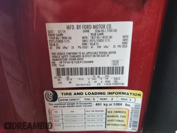 ✅ 2014 Ford F-150 Platinum • VIN: 1FTFW1ET2EFC50989 • Lot: 90048065. Listed on Copart with 177,455 mi. Free auction sales archive from the USA and detailed vehicle history report at DreamBid. Image 12.