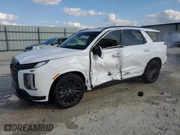 ✅ 2024 Hyundai Palisade Calligraphy • VIN: KM8R7DGE5RU682189 • Лот: 43831415. Опубликован ранее на Copart с пробегом 26 530 миль. Бесплатный доступ к архиву аукционных продаж из США и подробный отчёт об истории автомобиля на DreamBid. Изображение 1.