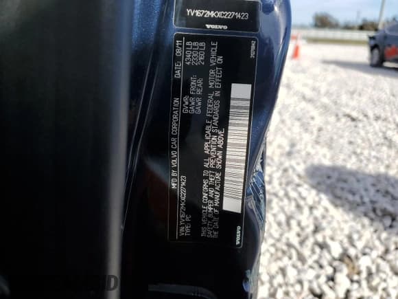 ✅ 2012 Volvo C30 • VIN: YV1672MKXC2271423 • Lot: 84919024. Listed on Copart with 71,755 mi. Free auction sales archive from the USA and detailed vehicle history report at DreamBid. Image 13.