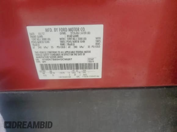 ✅ 2017 Ford Explorer • VIN: 1FM5K7B85HGC99267 • Lot: 85526925. Wystawiony na Copart z przebiegiem 119 892 mil. Bezpłatny archiwum sprzedaży aukcyjnych z USA i szczegółowy raport historii pojazdu na DreamBid. Zdjęcie 13.