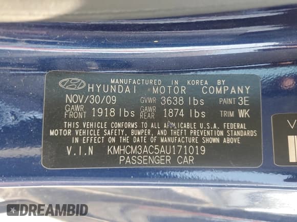 ✅ 2010 Hyundai Accent GS • VIN: KMHCM3AC5AU171019 • Лот: 70496315. Опубликован ранее на Copart с пробегом 133 819 миль. Бесплатный доступ к архиву аукционных продаж из США и подробный отчёт об истории автомобиля на DreamBid. Изображение 12.