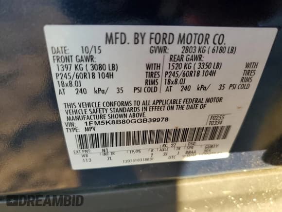 ✅ 2016 Ford Explorer • VIN: 1FM5K8B80GGB39978 • Лот: 82319335. Опубликован ранее на Copart с пробегом 153 438 миль. Бесплатный доступ к архиву аукционных продаж из США и подробный отчёт об истории автомобиля на DreamBid. Изображение 13.