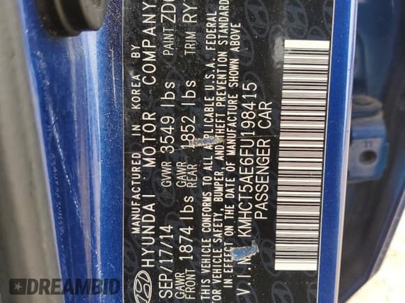 ✅ 2015 Hyundai Accent GS • VIN: KMHCT5AE6FU198415 • Лот: 69668324. Опубликован ранее на Copart с пробегом 154 171 миль. Бесплатный доступ к архиву аукционных продаж из США и подробный отчёт об истории автомобиля на DreamBid. Изображение 15.