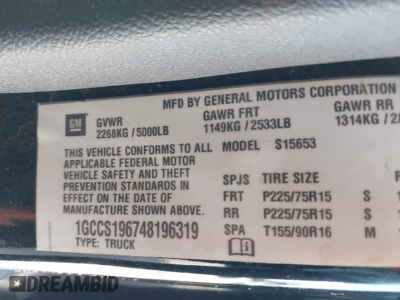 ✅ 2004 Chevrolet Colorado LS ZQ8 • VIN: 1GCCS196748196319 • Лот: 42388749. Опубликован ранее на IAAI с пробегом 125 638 миль. Бесплатный доступ к архиву аукционных продаж из США и подробный отчёт об истории автомобиля на DreamBid. Изображение 9.