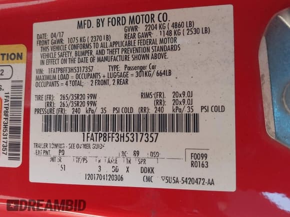 ✅ 2017 Ford Mustang GT Premium • VIN: 1FATP8FF3H5317357 • Lot: 42130467. Wystawiony na IAAI z przebiegiem 61 551 mil. Bezpłatny archiwum sprzedaży aukcyjnych z USA i szczegółowy raport historii pojazdu na DreamBid. Zdjęcie 9.