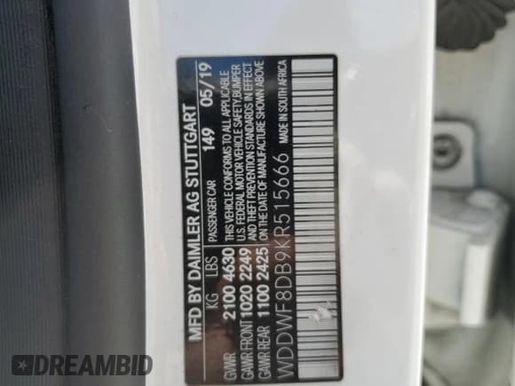 ✅ 2019 Mercedes-Benz C 300 • VIN: WDDWF8DB9KR515666 • Лот: 57494005. Опубликован ранее на Copart с пробегом 101 439 миль. Бесплатный доступ к архиву аукционных продаж из США и подробный отчёт об истории автомобиля на DreamBid. Изображение 13.