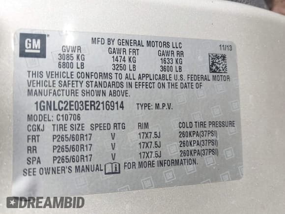 ✅ 2014 Chevrolet Tahoe Commercial • VIN: 1GNLC2E03ER216914 • Lot: 43681121. Wystawiony na IAAI z przebiegiem 186 371 mil. Bezpłatny archiwum sprzedaży aukcyjnych z USA i szczegółowy raport historii pojazdu na DreamBid. Zdjęcie 9.