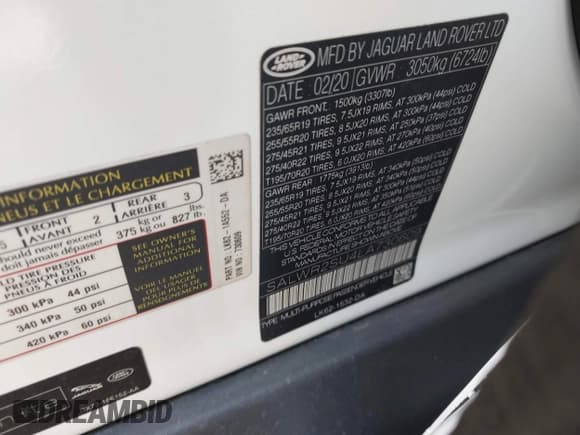 ✅ 2020 Land Rover Range Rover Sport HSE • VIN: SALWR2SU4LA730609 • Lot: 43349894. Wystawiony na IAAI z przebiegiem 46 540 mil. Bezpłatny archiwum sprzedaży aukcyjnych z USA i szczegółowy raport historii pojazdu na DreamBid. Zdjęcie 9.