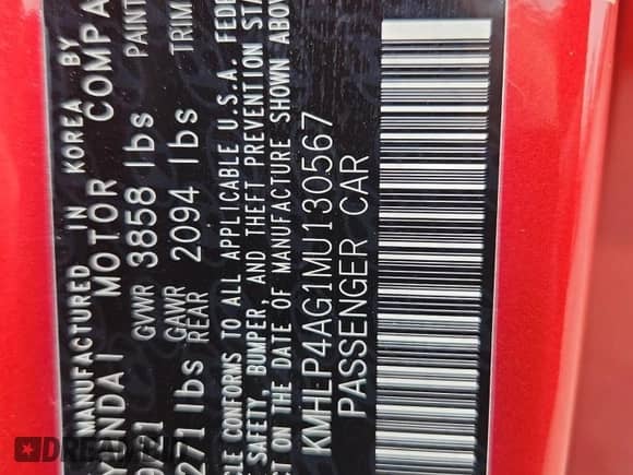 2021 Hyundai Elantra Limited z VIN KMHLP4AG1MU130567, wystawiony jako Copart lot #89833385 z przebiegiem 54 678 mil mil oraz Szkoda całkowita • Salvage title. Historia ofert i sprzedaży dostępna na DreamBid. Obrazek 13.