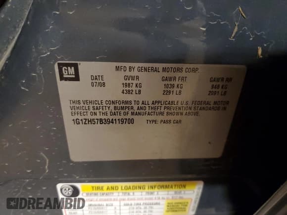 ✅ 2009 Chevrolet Malibu 1LT • VIN: 1G1ZH57B394119700 • Lot: 43072183. Listed on Copart with 156,573 mi. Free auction sales archive from the USA and detailed vehicle history report at DreamBid. Image 12.