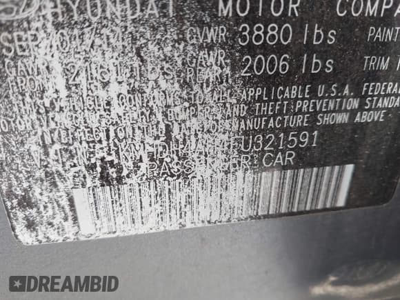 ✅ 2015 Hyundai Elantra Sport • VIN: KMHDH4AH4FU321591 • Lot: 42743708. Listed on IAAI with 169,391 mi. Free auction sales archive from the USA and detailed vehicle history report at DreamBid. Image 9.