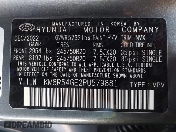 ✅ 2023 Hyundai Palisade Limited • VIN: KM8R54GE2PU579881 • Лот: 41343688. Опубликован ранее на IAAI с пробегом 21 142 миль. Бесплатный доступ к архиву аукционных продаж из США и подробный отчёт об истории автомобиля на DreamBid. Изображение 9.