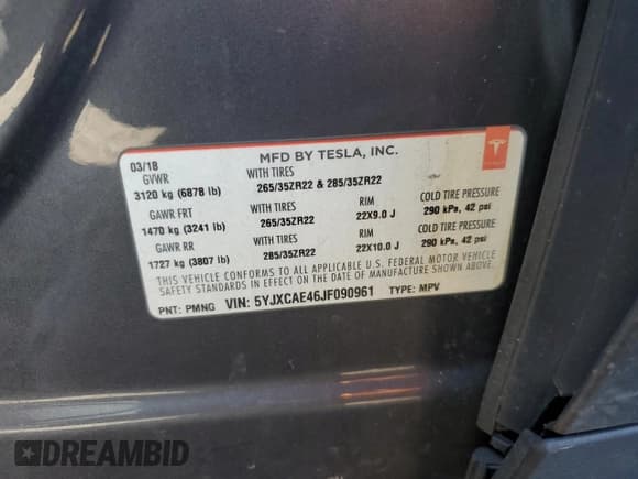 ✅ 2018 Tesla Model X 75D • VIN: 5YJXCAE46JF090961 • Лот: 86862005. Опубликован ранее на Copart с пробегом Не указан. Бесплатный доступ к архиву аукционных продаж из США и подробный отчёт об истории автомобиля на DreamBid. Изображение 13.