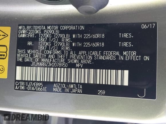 ✅ 2017 Lexus NX 200t • VIN: JTJYARBZ3H2078950 • Лот: 42099733. Опубликован ранее на IAAI с пробегом 79 652 миль. Бесплатный доступ к архиву аукционных продаж из США и подробный отчёт об истории автомобиля на DreamBid. Изображение 9.