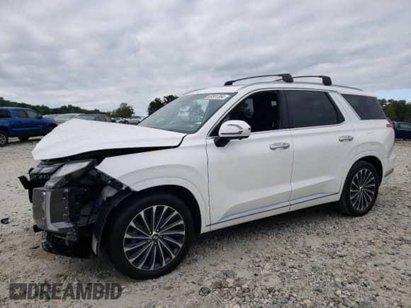 2023 Hyundai Palisade Calligraphy with VIN KM8R7DGE9PU530588, listed as a Copart auction lot 69381364 with 29,752 mi miles and Salvage title. Bid and sale history available at DreamBid. Image 1.