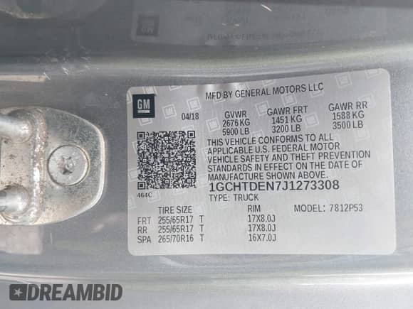 2018 Chevrolet Colorado 4WD Z71 с VIN 1GCHTDEN7J1273308, выставлен на аукционе IAAI как лот 42234416 с пробегом 267 264 миль миль и . История ставок и продаж доступна на DreamBid. Изображение 9.