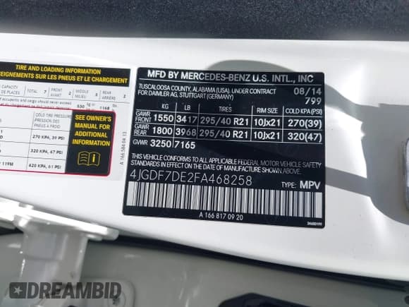 ✅ 2015 Mercedes-Benz GL 550 • VIN: 4JGDF7DE2FA468258 • Лот: 42500315. Опубликован ранее на IAAI с пробегом 145 231 миль. Бесплатный доступ к архиву аукционных продаж из США и подробный отчёт об истории автомобиля на DreamBid. Изображение 9.