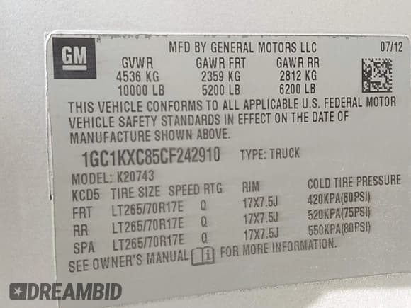 ✅ 2012 Chevrolet Silverado 2500HD LT • VIN: 1GC1KXC85CF242910 • Лот: 41937597. Опубликован ранее на IAAI с пробегом 199 164 миль. Бесплатный доступ к архиву аукционных продаж из США и подробный отчёт об истории автомобиля на DreamBid. Изображение 9.