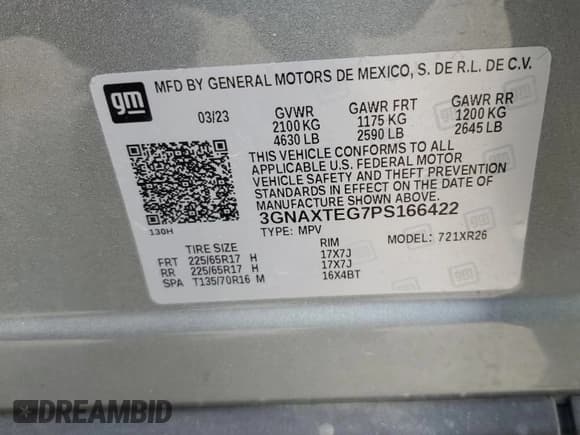 ✅ 2023 Chevrolet Equinox LT • VIN: 3GNAXTEG7PS166422 • Lot: 80624205. Wystawiony na Copart z przebiegiem 44 734 mil. Bezpłatny archiwum sprzedaży aukcyjnych z USA i szczegółowy raport historii pojazdu na DreamBid. Zdjęcie 13.