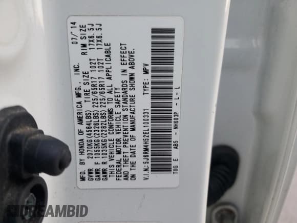 ✅ 2014 Honda CR-V EX • VIN: 5J6RM4H52EL100331 • Лот: 93298555. Опубликован ранее на Copart с пробегом 233 997 миль. Бесплатный доступ к архиву аукционных продаж из США и подробный отчёт об истории автомобиля на DreamBid. Изображение 13.