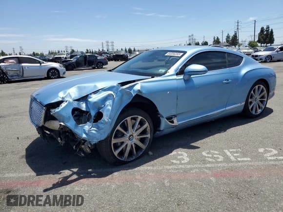 ✅ 2022 Bentley Continental GT GT V8 • VIN: SCBCG2ZG4NC094932 • Lot: 64056355. Listed on Copart with 6,596 mi. Free auction sales archive from the USA and detailed vehicle history report at DreamBid. Image 1.