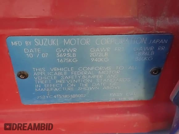 ✅ 2008 Suzuki SX4 Convenience • VIN: JS2YC415185105002 • Lot: 42749891. Wystawiony na IAAI z przebiegiem 136 617 mil. Bezpłatny archiwum sprzedaży aukcyjnych z USA i szczegółowy raport historii pojazdu na DreamBid. Zdjęcie 9.