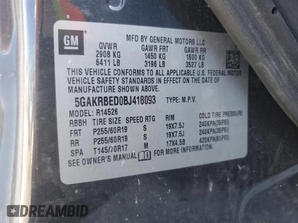 ✅ 2011 Buick Enclave CXL-1 • VIN: 5GAKRBED0BJ418093 • Lot: 86243895. Wystawiony na Copart z przebiegiem 130 578 mil. Bezpłatny archiwum sprzedaży aukcyjnych z USA i szczegółowy raport historii pojazdu na DreamBid. Zdjęcie 14.