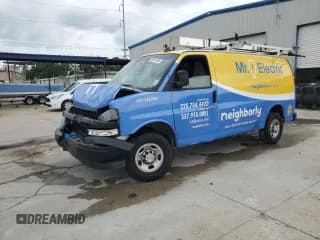 ✅ 2023 Chevrolet Express Cargo • VIN: 1GCWGAFP9P1212867 • Lot: 59791485. Listed on Copart with 36,221 mi. Free auction sales archive from the USA and detailed vehicle history report at DreamBid. Image 1.