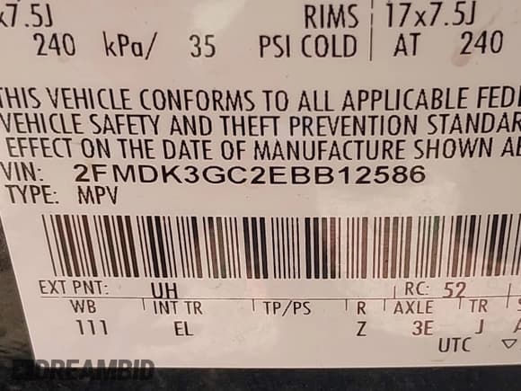 ✅ 2014 Ford Edge SE • VIN: 2FMDK3GC2EBB12586 • Лот: 42413231. Опубликован ранее на IAAI с пробегом 162 973 миль. Бесплатный доступ к архиву аукционных продаж из США и подробный отчёт об истории автомобиля на DreamBid. Изображение 9.