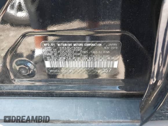 2020 Mitsubishi Outlander ES с VIN JA4AR3AU8LU014278, выставлен на аукционе IAAI как лот 42755622 с пробегом Не указан миль и . История ставок и продаж доступна на DreamBid. Изображение 9.