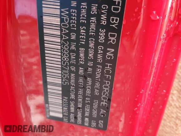 ✅ 2008 Porsche 911 Carrera • VIN: WP0AA29998S710545 • Lot: 74494744. Wystawiony na Copart z przebiegiem Nie podano. Bezpłatny archiwum sprzedaży aukcyjnych z USA i szczegółowy raport historii pojazdu na DreamBid. Zdjęcie 13.