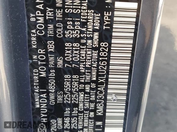 ✅ 2020 Hyundai Tucson SEL • VIN: KM8J3CALXLU261828 • Лот: 82285915. Опубликован ранее на Copart с пробегом 39 028 миль. Бесплатный доступ к архиву аукционных продаж из США и подробный отчёт об истории автомобиля на DreamBid. Изображение 13.